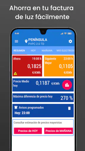 Ahorra en Luz. Precio luz hora screenshot