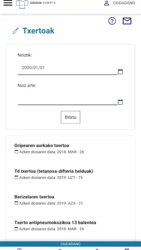 Carpeta de Salud - Osakidetza screenshot