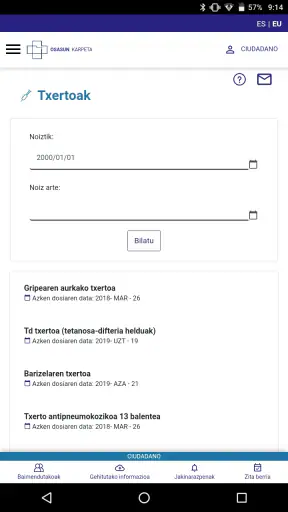 Carpeta de Salud - Osakidetza screenshot