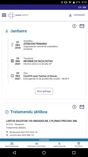 Carpeta de Salud - Osakidetza screenshot