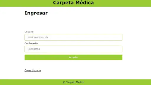 CarpetaMédica Historia Clínica screenshot