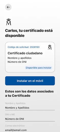 Certificado digital FNMT screenshot