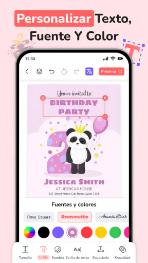 Crear Invitación de Cumpleaños screenshot