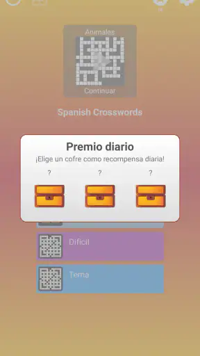 Crucigrama en español screenshot