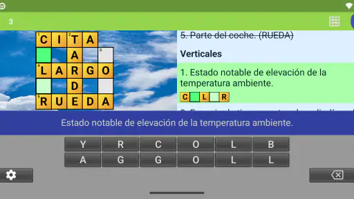 Crucigrama en español screenshot