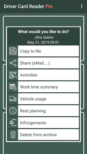 Driver Card Reader screenshot
