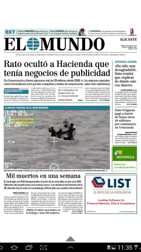 El Mundo Edición Impresa screenshot