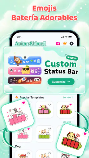 Emojis Batería & Shimeji Anime screenshot