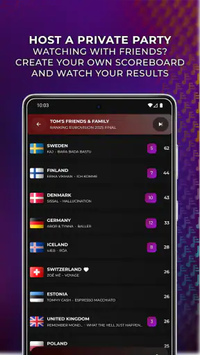 Europarty: Ranking Eurovision screenshot