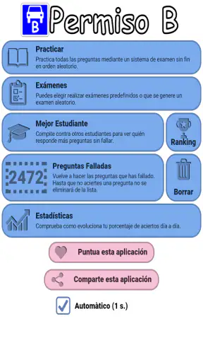 Examen coche B conducir España screenshot
