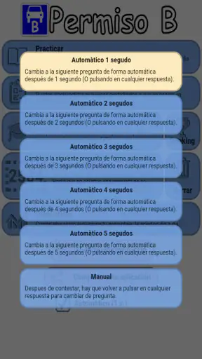 Examen coche B conducir España screenshot