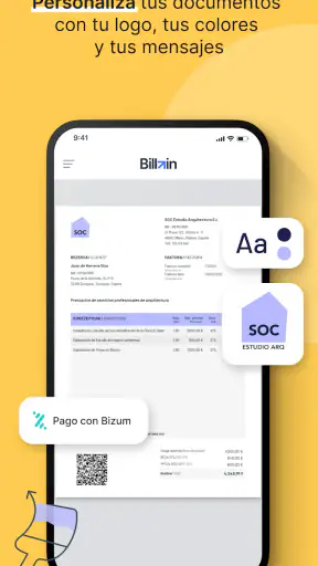 Presupuestos y facturas Billin screenshot