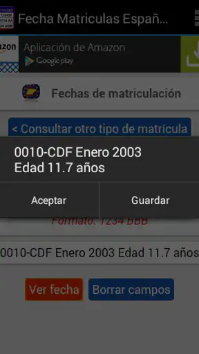 Fecha de Matriculación España screenshot