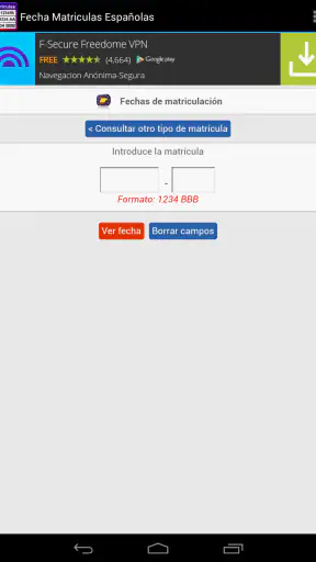 Fecha de Matriculación España screenshot