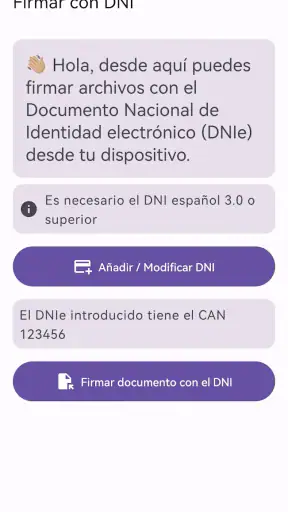 Firmar DNI 2026 - Documentos screenshot