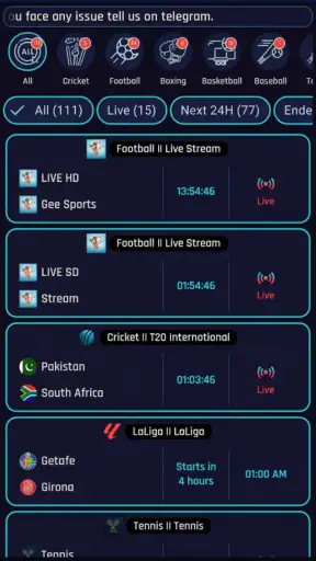 Gee Sports Tv screenshot