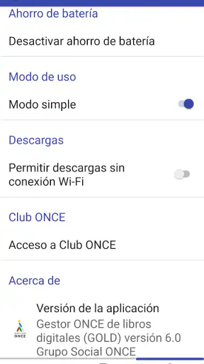 Gestor ONCE libros digitales screenshot