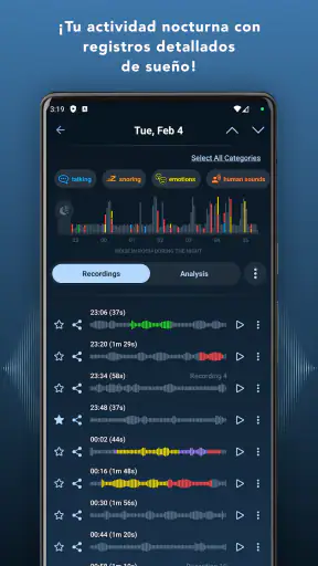 Grabador y Rastreador de Sueño screenshot