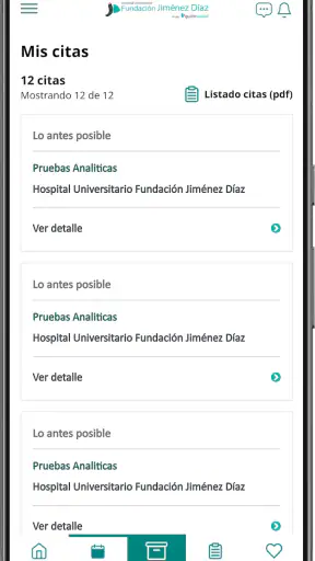 H. U. Fundación Jimenez Díaz screenshot