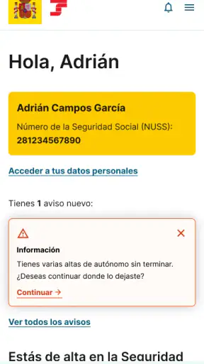 Importass Seguridad Social screenshot