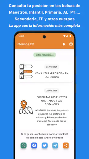 Interinos CV. Bolsas Educación screenshot