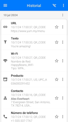 Lector de código QR screenshot