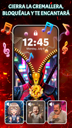 Pantalla Bloqueo Zíper Fondo screenshot