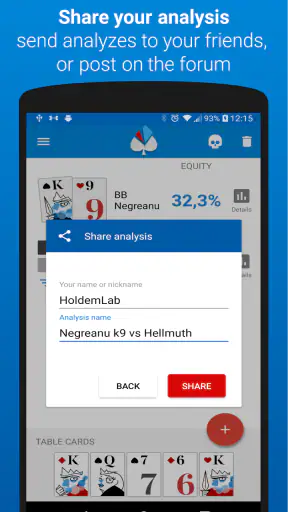 Poker calculator Holdem Lab screenshot