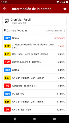 Próximo bus Barcelona screenshot