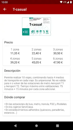 Próximo bus Barcelona screenshot