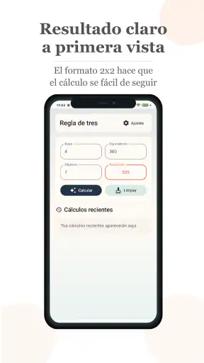 Regla de Tres con Historial screenshot