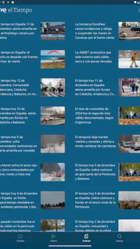 RTVE el Tiempo screenshot