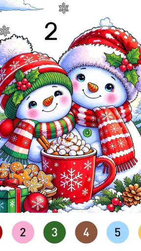 Santa Color By Number Games screenshot
