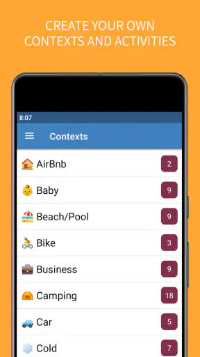 SmartPack - packing lists screenshot
