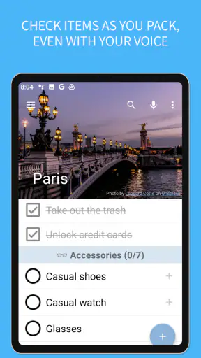 SmartPack - packing lists screenshot