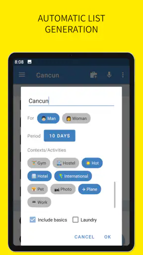 SmartPack - packing lists screenshot