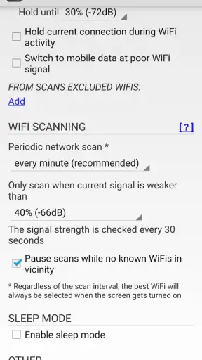 SmartWiFiSelector: strong WiFi screenshot