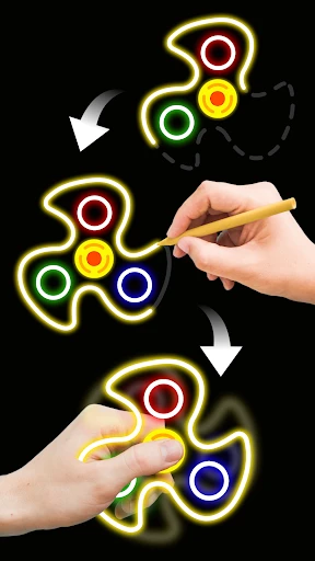 Spinner de dedo: Arte glow screenshot