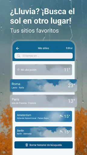 Tiempo & Radar: alarma lluvia screenshot