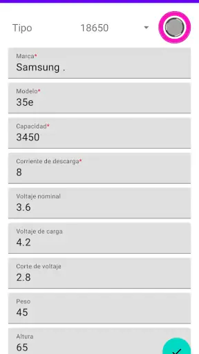 TodoBaterias Calculadora screenshot