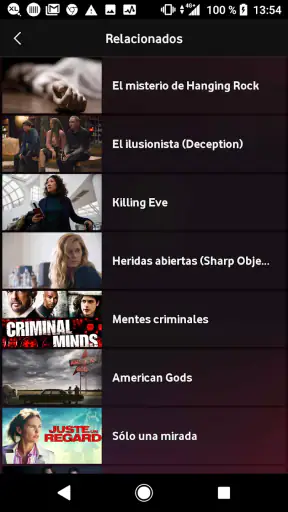 Vodafone TV screenshot