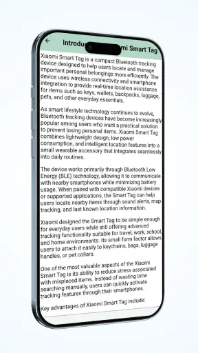 Xiaomi Smart Tag App Advice screenshot