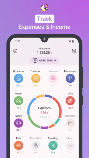 1Money: menojen seuranta screenshot