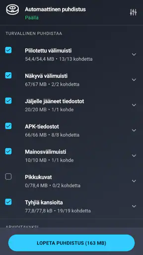 AVG Cleaner – puhdistus screenshot