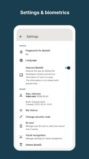 BankID security app screenshot