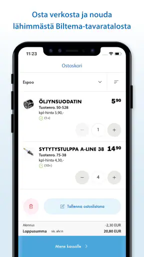 Biltema screenshot