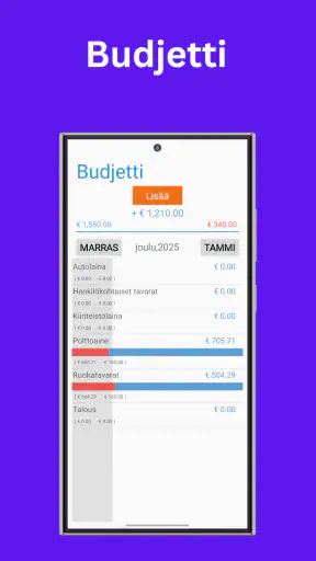 Budjetti ja Kuluseuranta screenshot