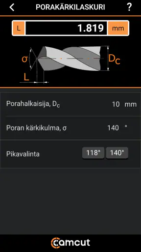 Camcut Machining Handbook screenshot