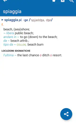 Concise Oxford Italian Dict. screenshot