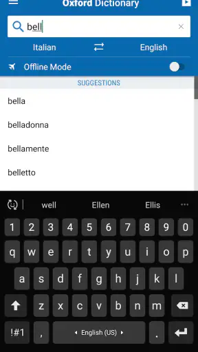 Concise Oxford Italian Dict. screenshot